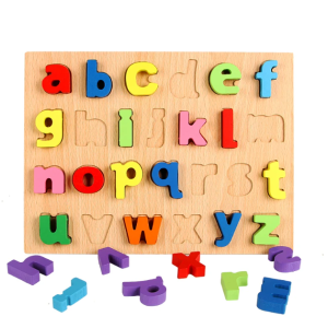 Wooden Small Alphabets Puzzle Plate 3D Board