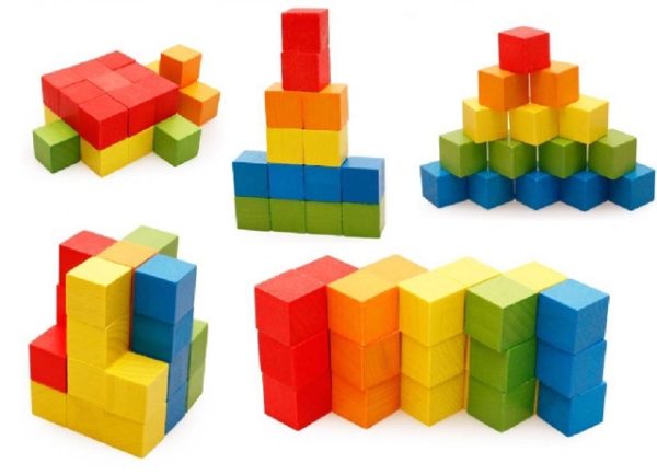 100 pcs Wooden Building Blocks