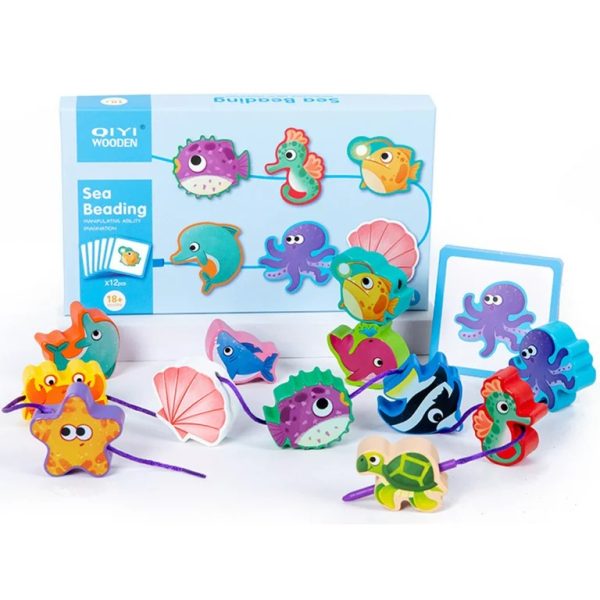 Wooden Sea Animals Lace Game