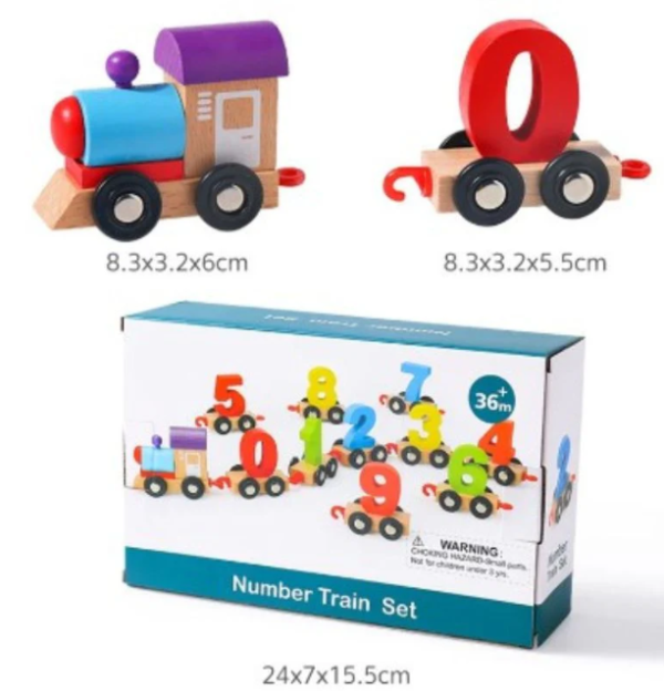 Wooden Digital Number Train 10 Pcs