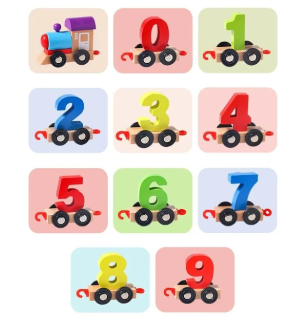 Wooden Digital Number Train 10 Pcs