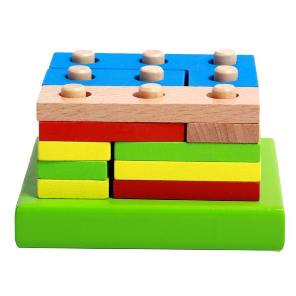 Wooden Intelligence Geometry Assembly Building Block