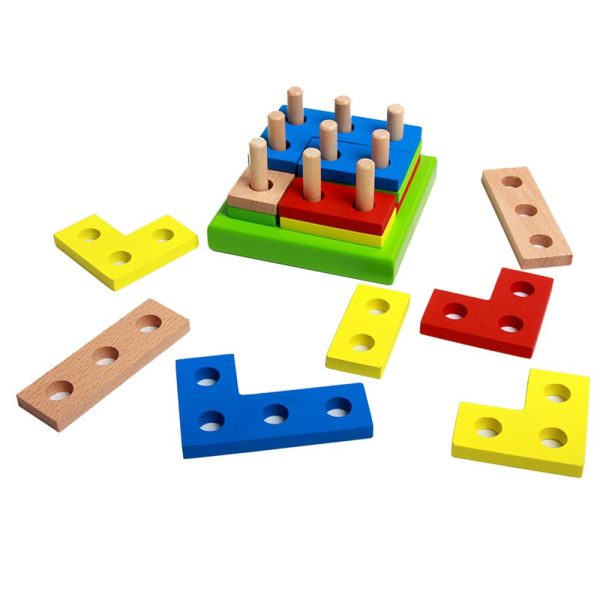 Wooden Intelligence Geometry Assembly Building Block