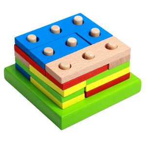 Wooden Intelligence Geometry Assembly Building Block