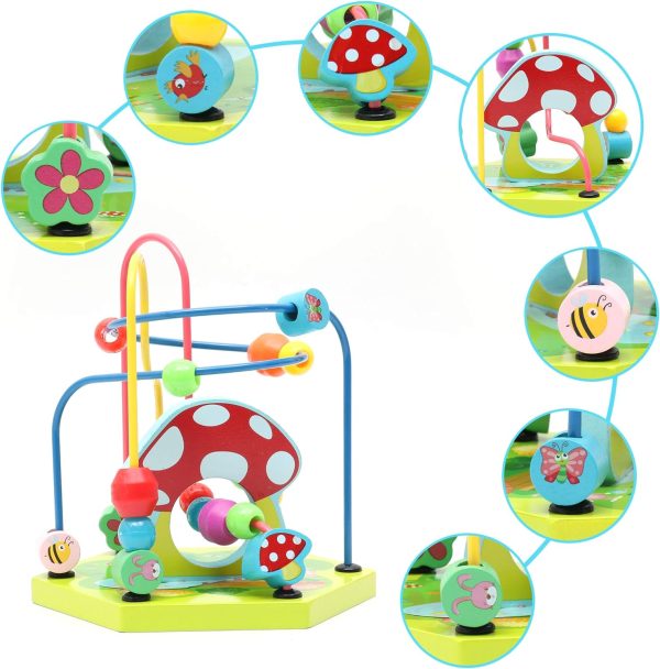 9-in-1 Wooden Play Cube Activity Center Multifunctional Bead