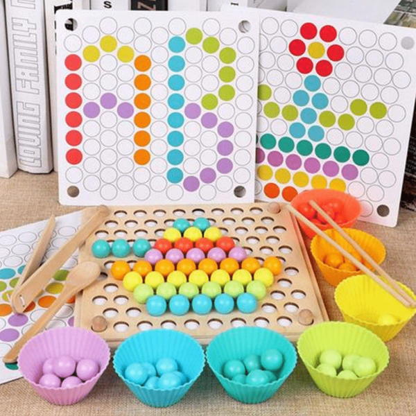 Montessori Educational Beads Holder Sorting Marble Puzzle