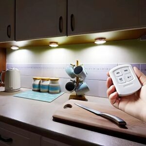 3pcs modern round wall mounted led cabinet lights with remote control